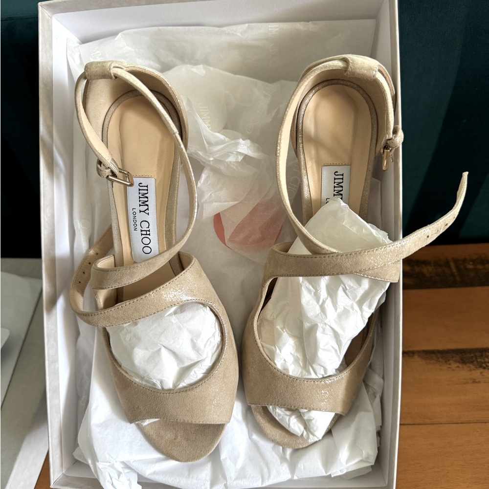 Jimmy Choo Emily sandal shimmering suede